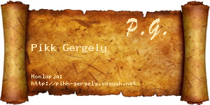 Pikk Gergely névjegykártya